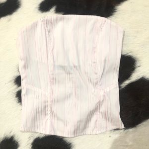 Cotton Express Pink & White Stripe Bustier/Corset